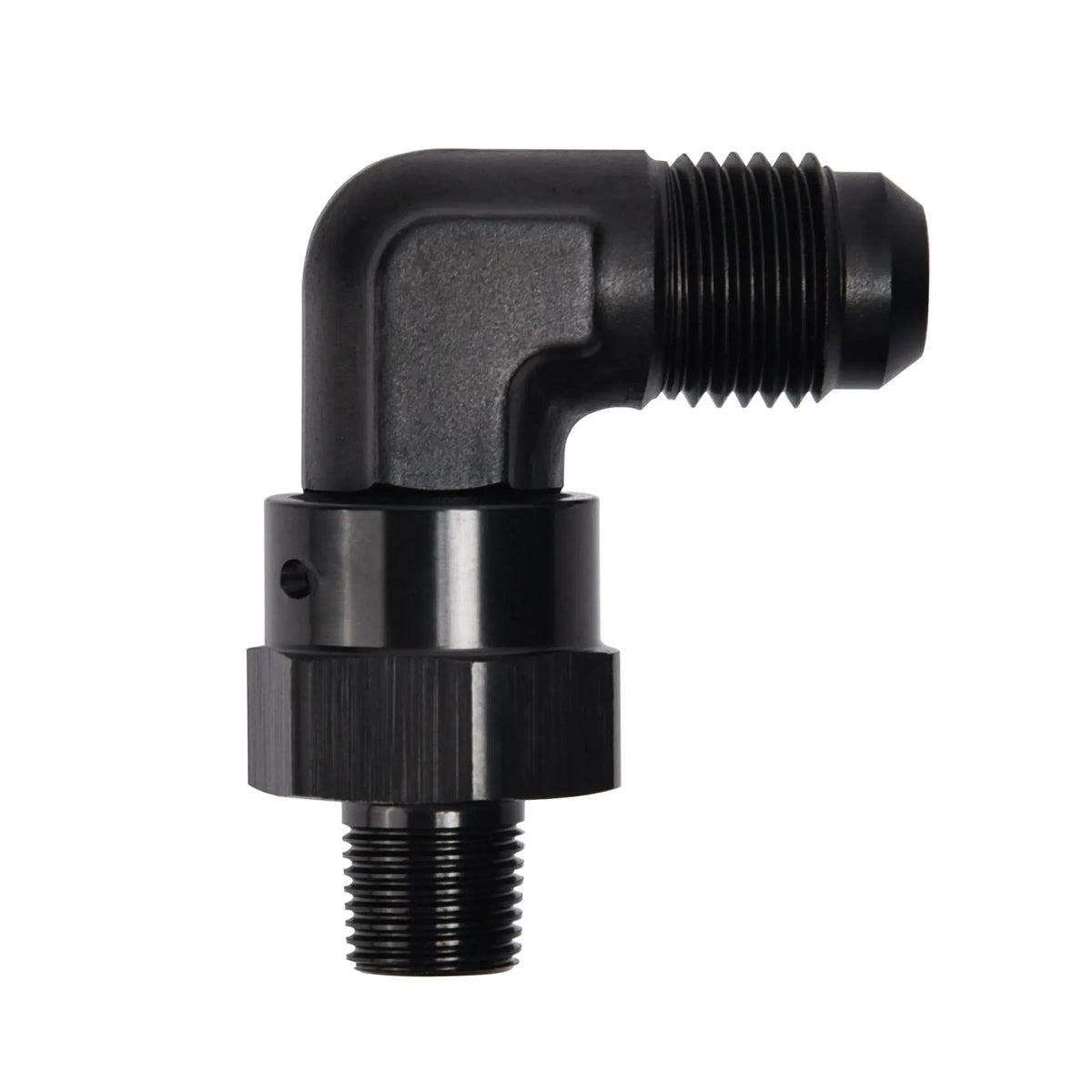 EVIL ENERGY 6AN Male Tee Fitting Adaptor with AN6 Female Swivel on Side  Black