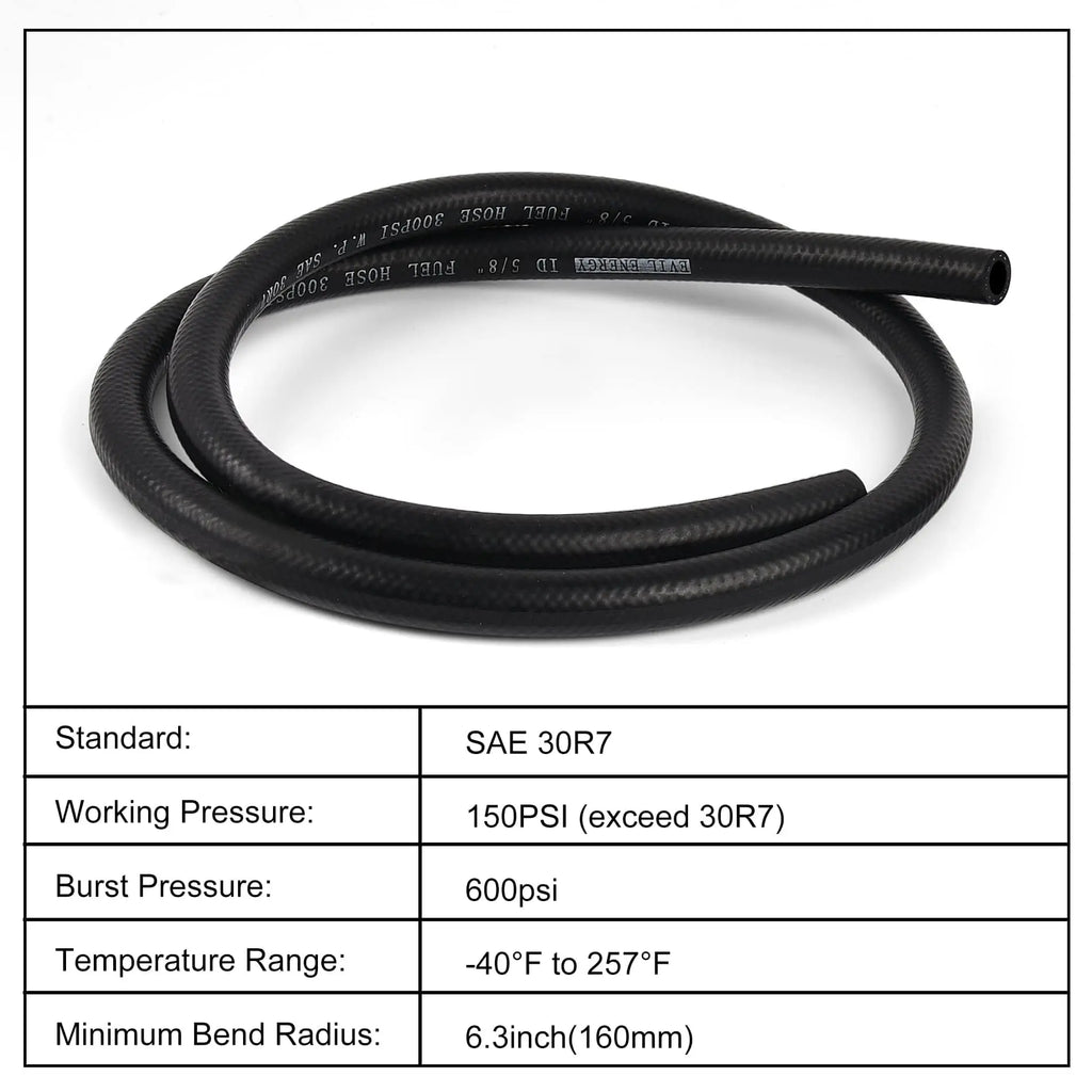 EVIL ENERGY 5 8 Fuel Hose Line Push Lock NBR Rubber SAE 30R7 150PSI evil-energy-5-8-fuel-hose-line-push-lock-nbr-rubber-sae-30r7-150psi