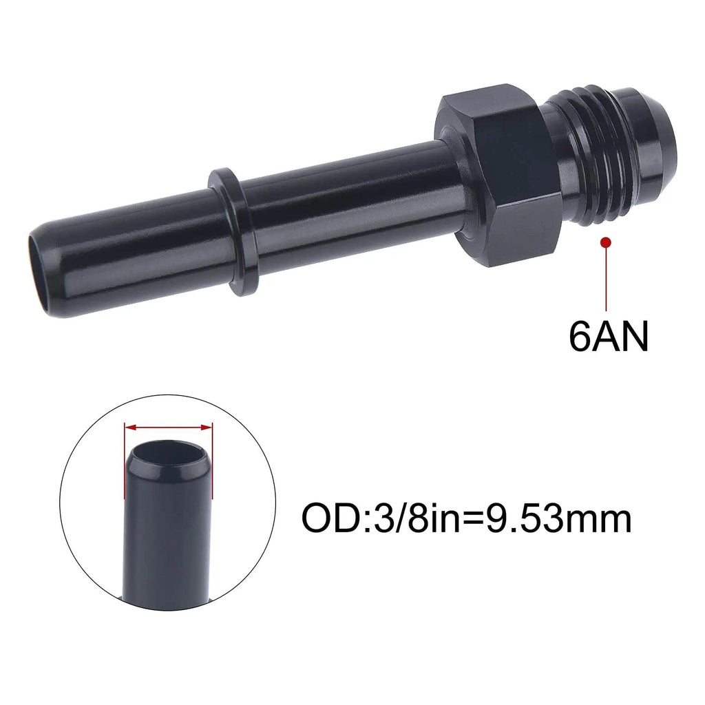 2PCS Aluminum Alloy AN6 Flared To 5/16" 3/8" SAE Quick Disconnect Male Push On E - Foto 4
