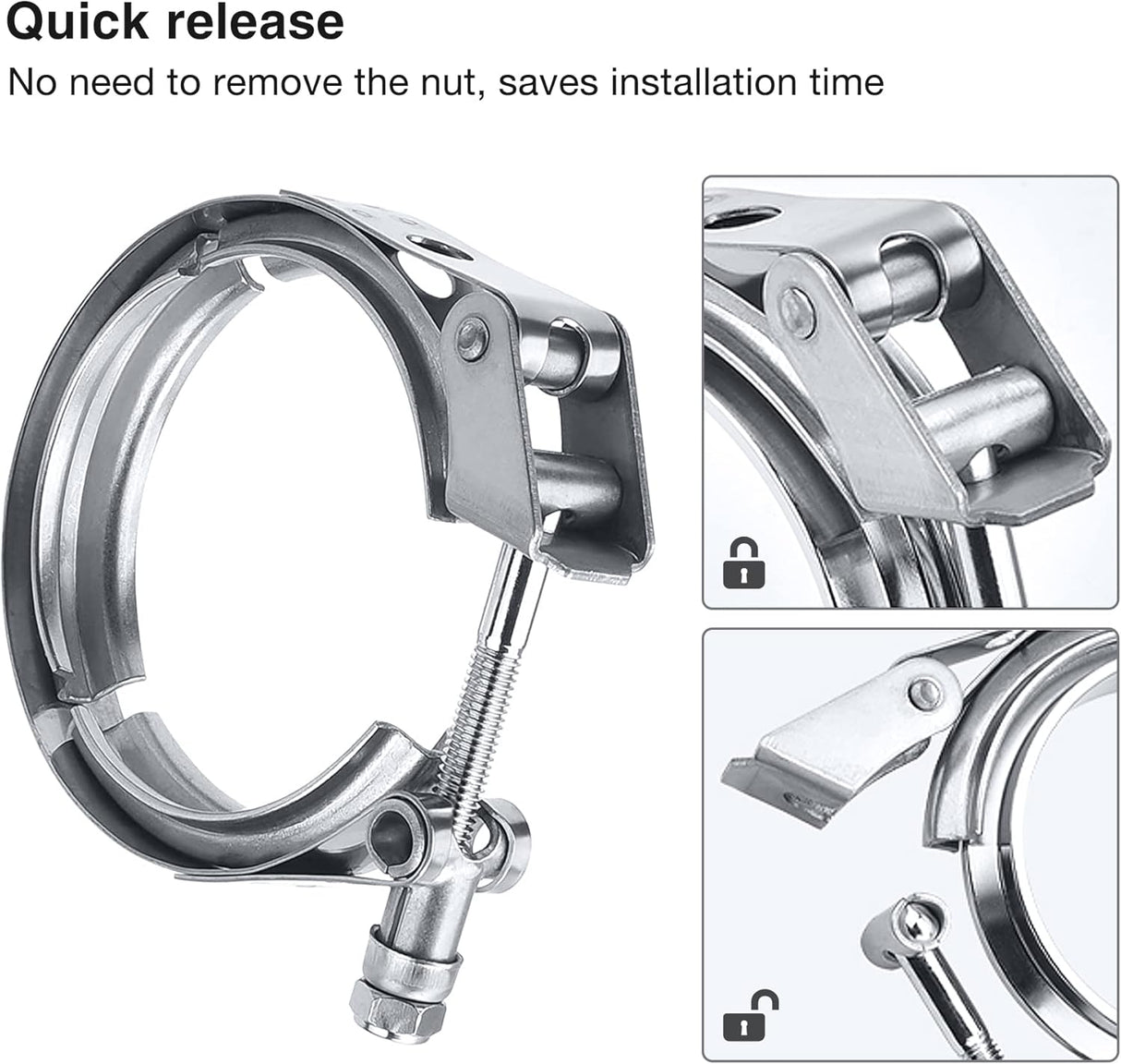 EVIL ENERGY V Band Clamp With Flange Male Female Stainless Steel Mild Steel Flange (1.5-5.0inch)