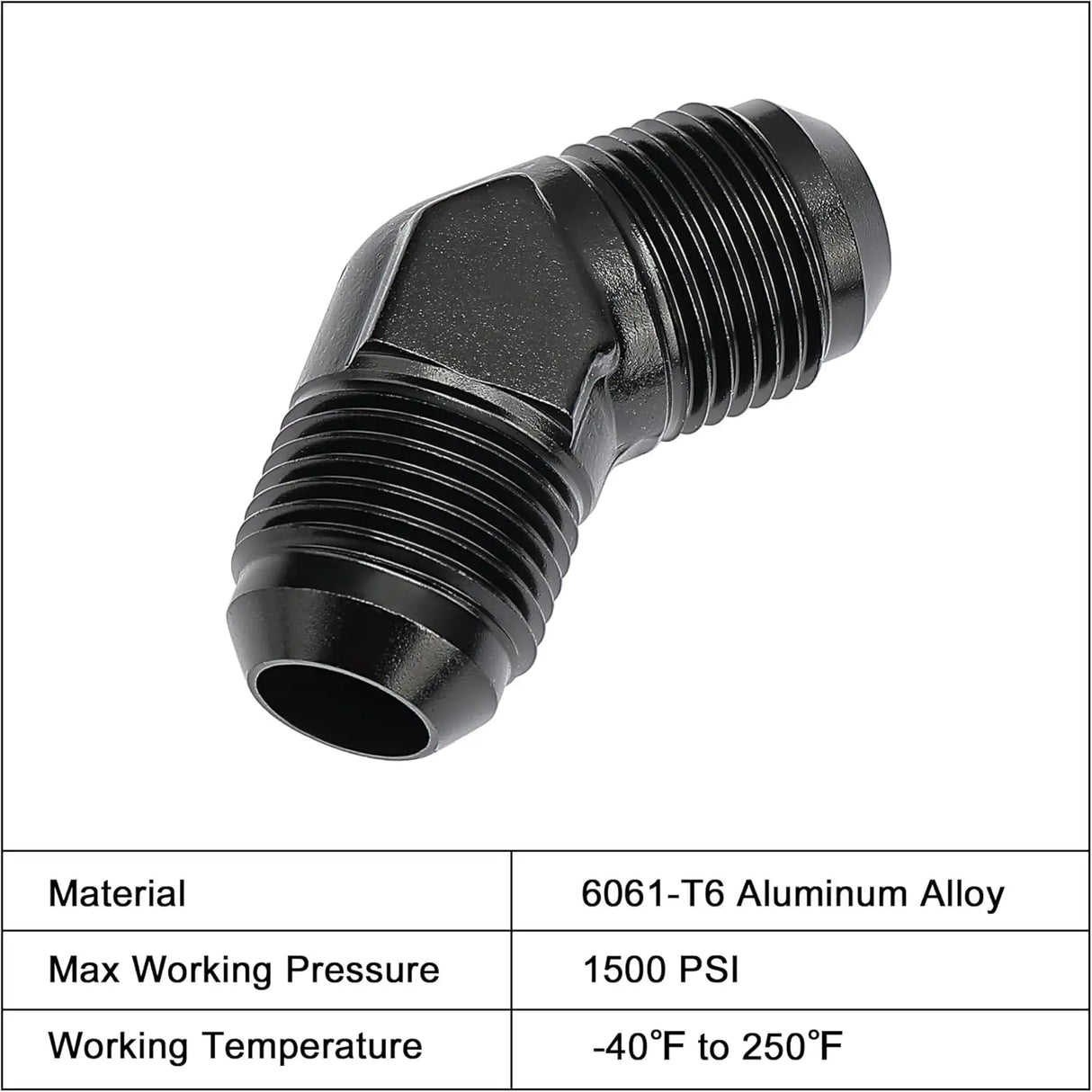 EVIL ENERGY EVIL ENERGY AN Male to Male Flare 45/90 Degree Union Coupler Fitting Coupling Aluminum Black (	3/4/6/8/10/12AN)