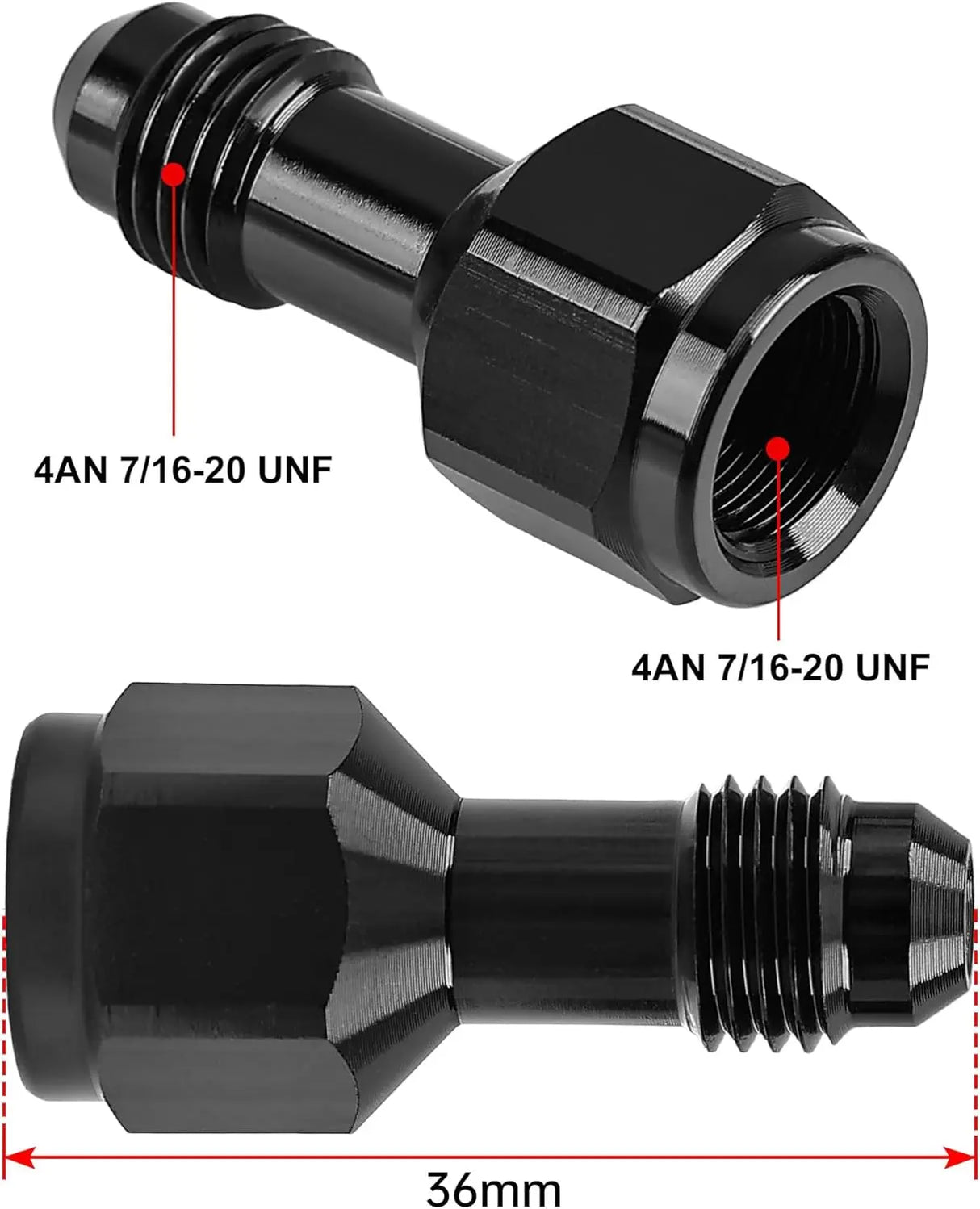 EVIL ENERGY EVIL ENERGY AN Extender Female to AN Male Extension Fitting Adapter Aluminum (4/6/8/10/12AN)