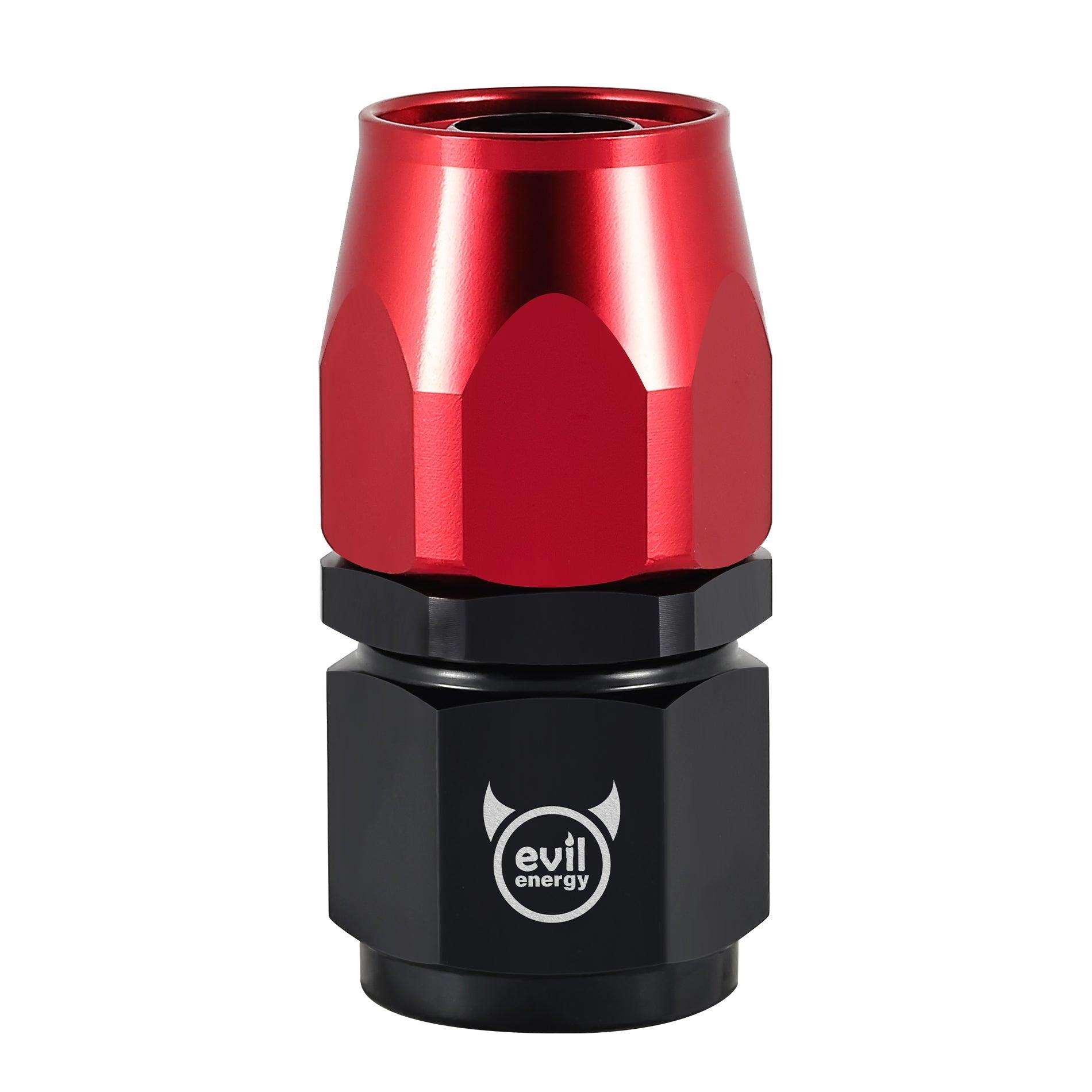 EVIL ENERGY AN Hose End Fitting Red&Black Swivel Aluminum (4/6/8/10/12AN)