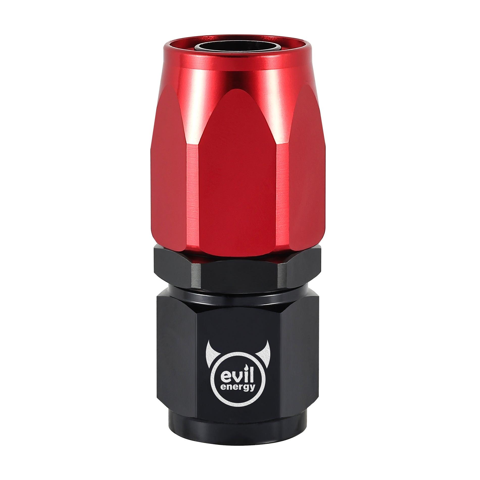 EVIL ENERGY AN Hose End Fitting Red&Black Swivel Aluminum (4/6/8/10/12AN)