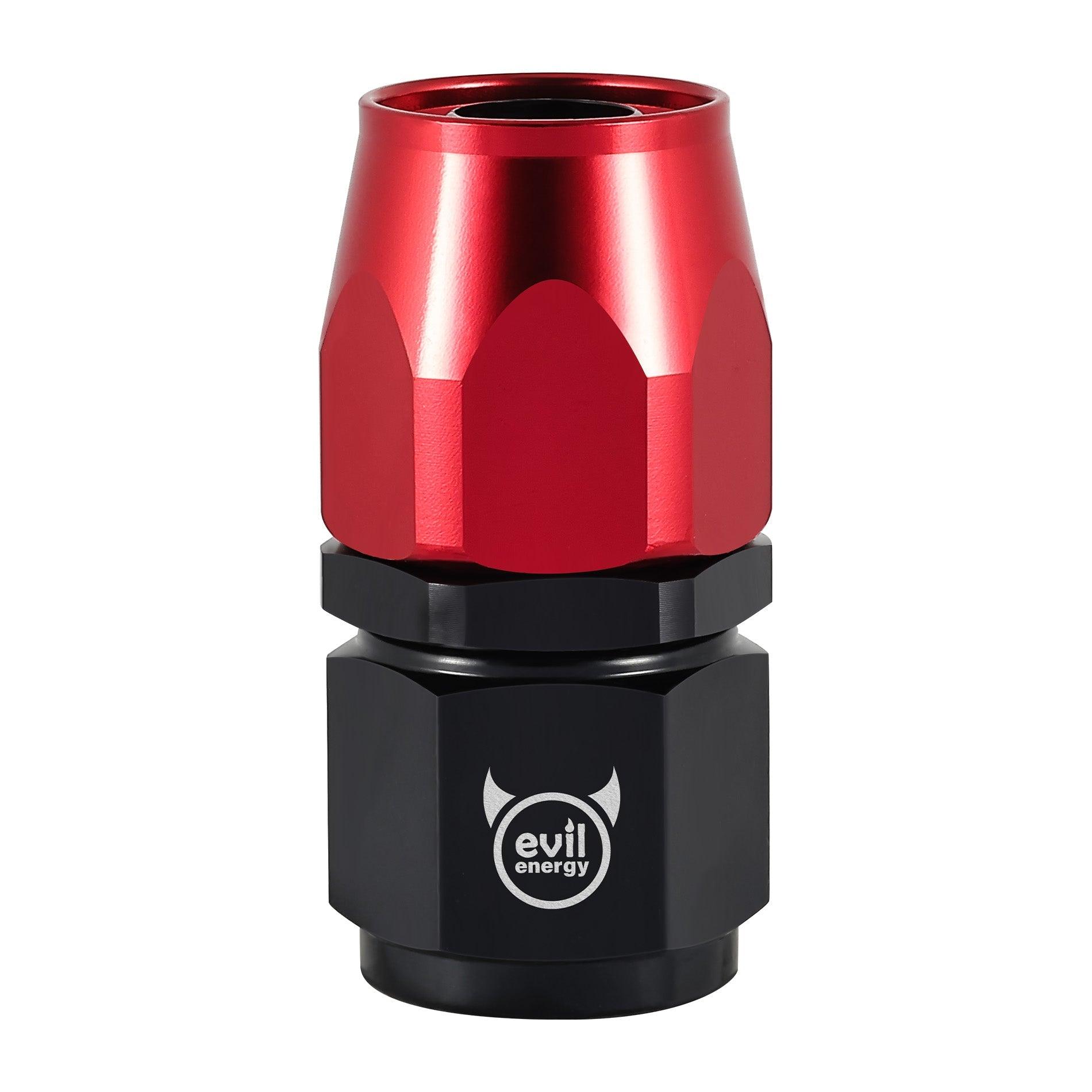 EVIL ENERGY AN Hose End Fitting Red&Black Swivel Aluminum (4/6/8/10/12AN)