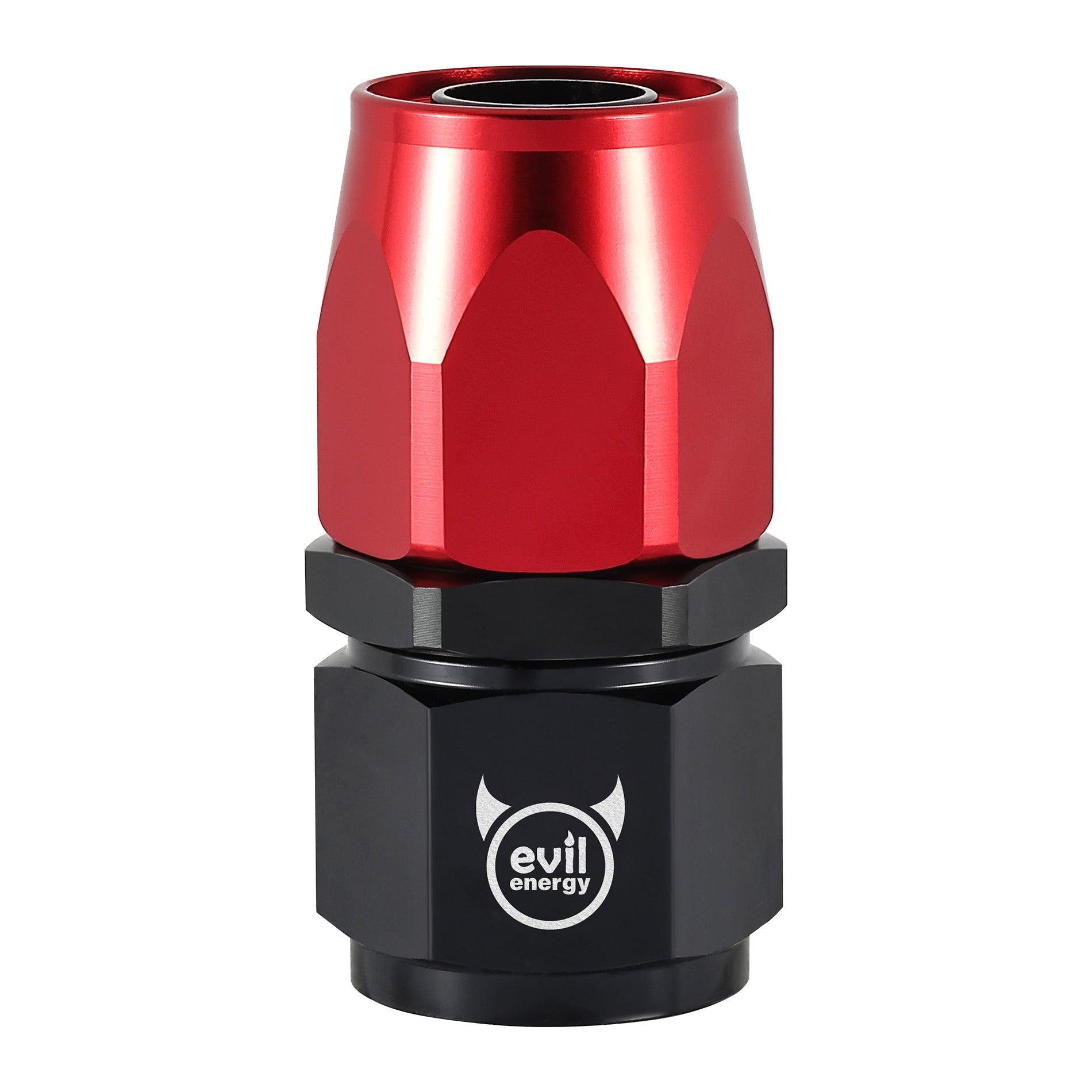 EVIL ENERGY AN Hose End Fitting Red&Black Swivel Aluminum (4/6/8/10/12AN)