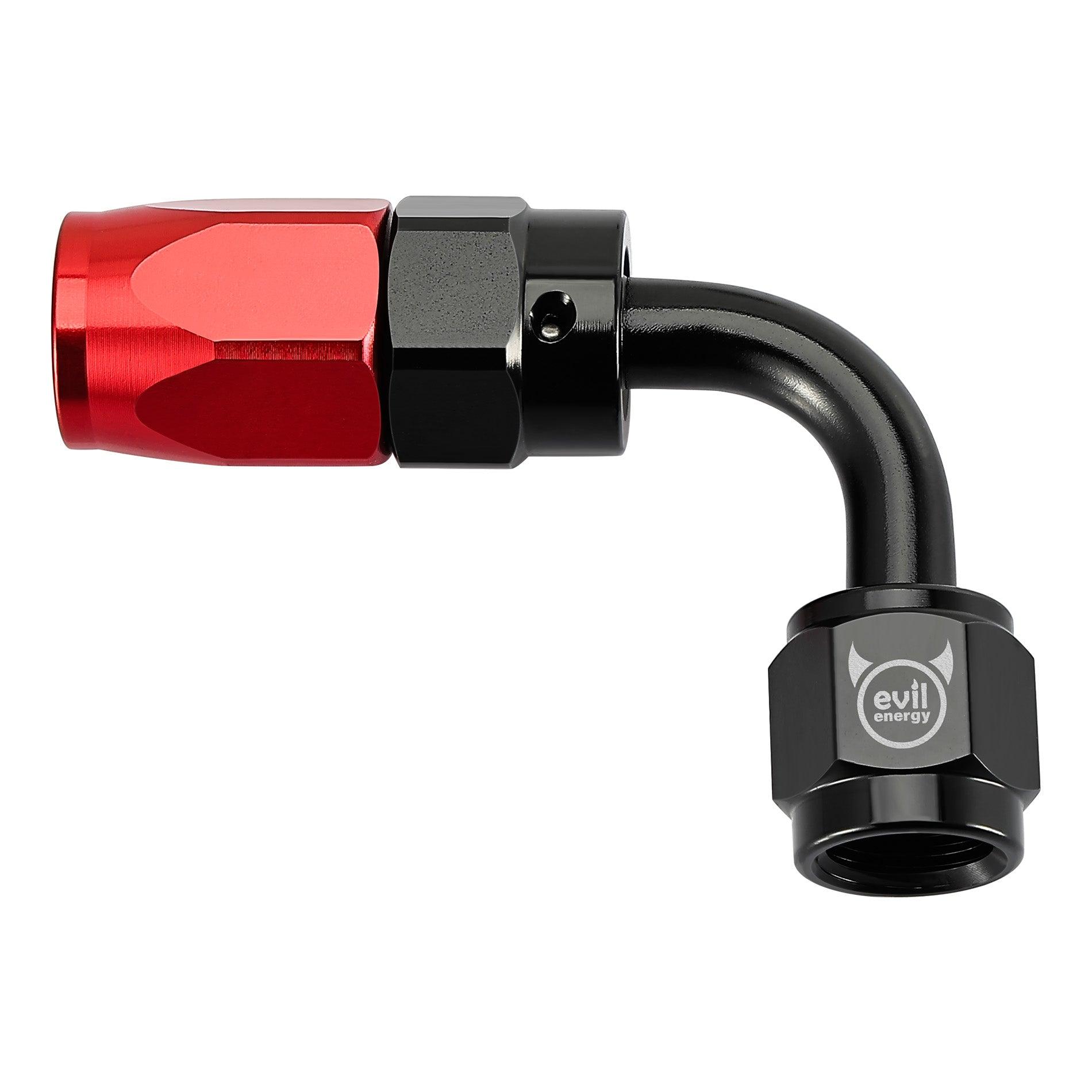 EVIL ENERGY AN Hose End Fitting Red&Black Swivel Aluminum (4/6/8/10/12AN)