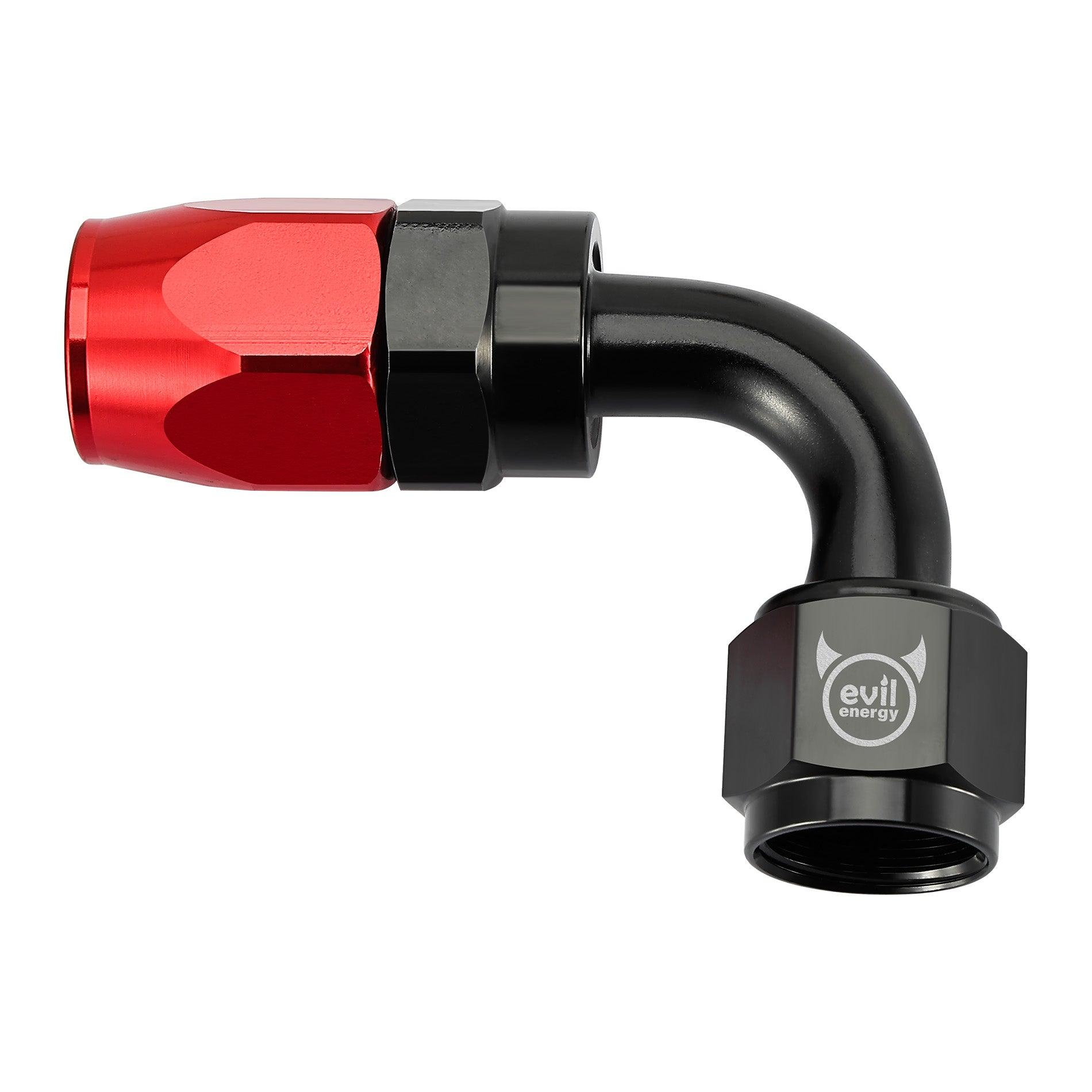 EVIL ENERGY AN Hose End Fitting Red&Black Swivel Aluminum (4/6/8/10/12AN)