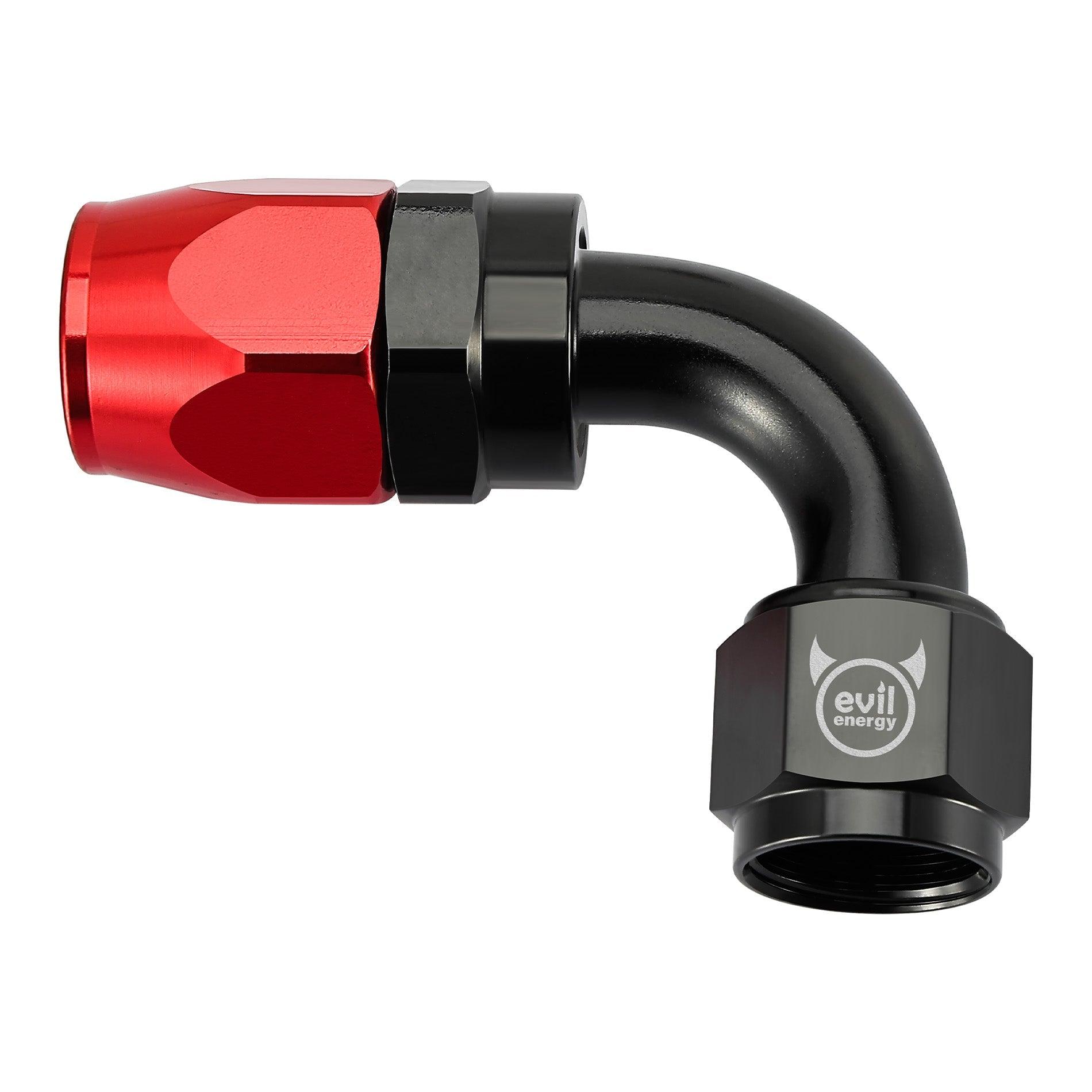 EVIL ENERGY AN Hose End Fitting Red&Black Swivel Aluminum (4/6/8/10/12AN)