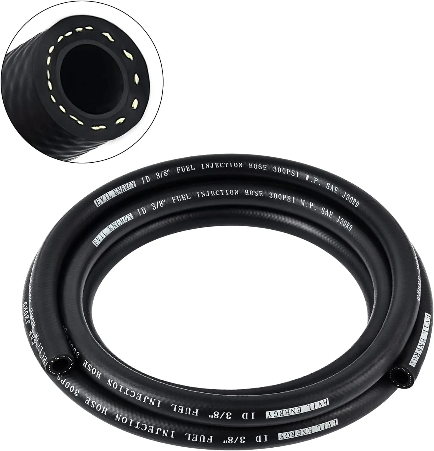 EVILENERGY EVIL ENERGY Fuel Injection Hose Fuel Hose Line SAE 30R9 300PSI （3/8 1/4 5/16 inch）