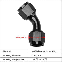 EVIL ENERGY EVIL ENERGY AN Female to AN Female Swivel Coupler Union Fitting Adapter Aluminum (3/4/6/8/10/12/16AN)