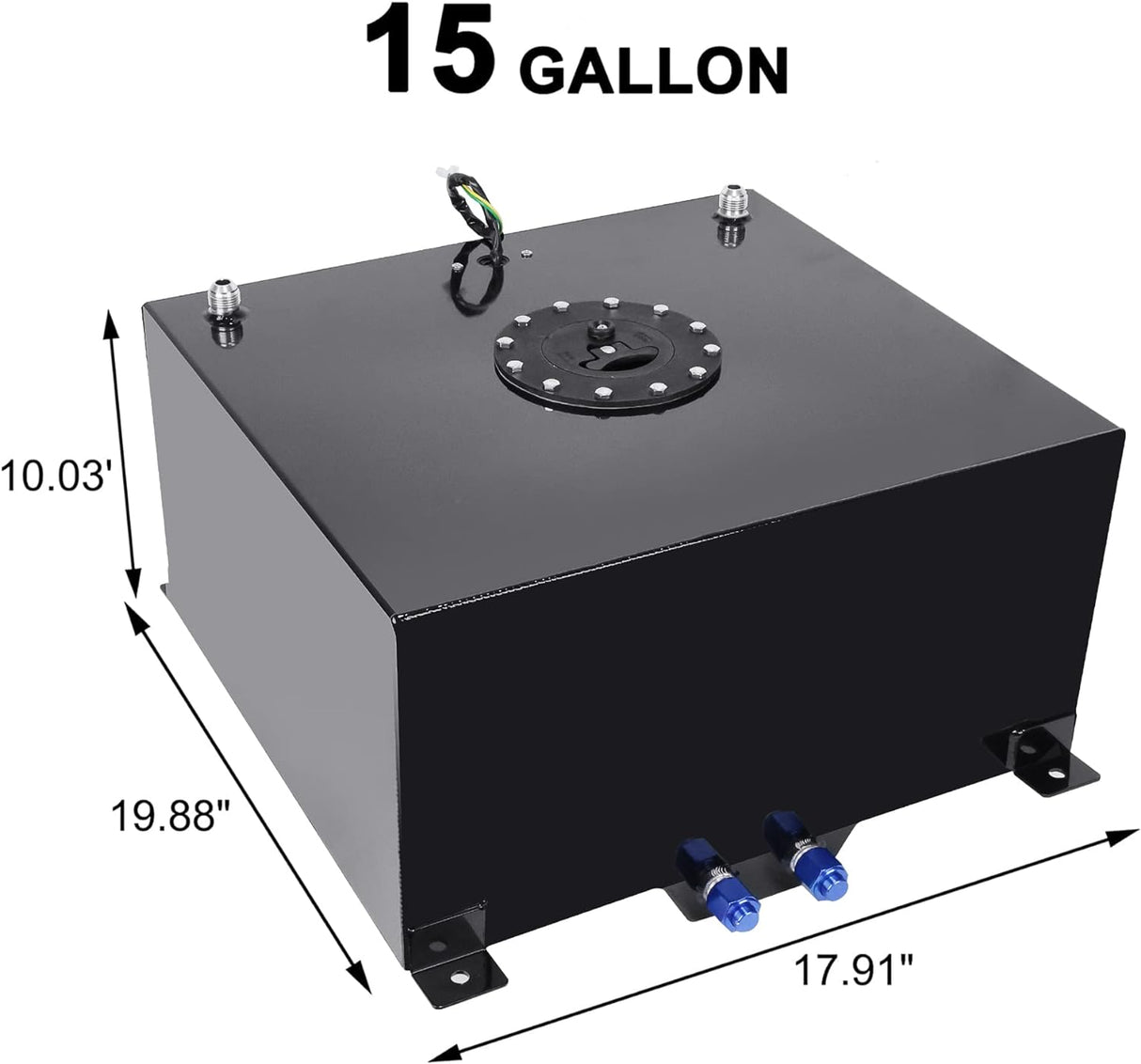 EVIL ENERGY 15-Gallon Fuel Cell Gas Tank Kit with 300LPH Inline Fuel Pump, 6AN PTFE Fuel Line, Fuel Filter, and Pressure Regulator - High-Performance Fuel System