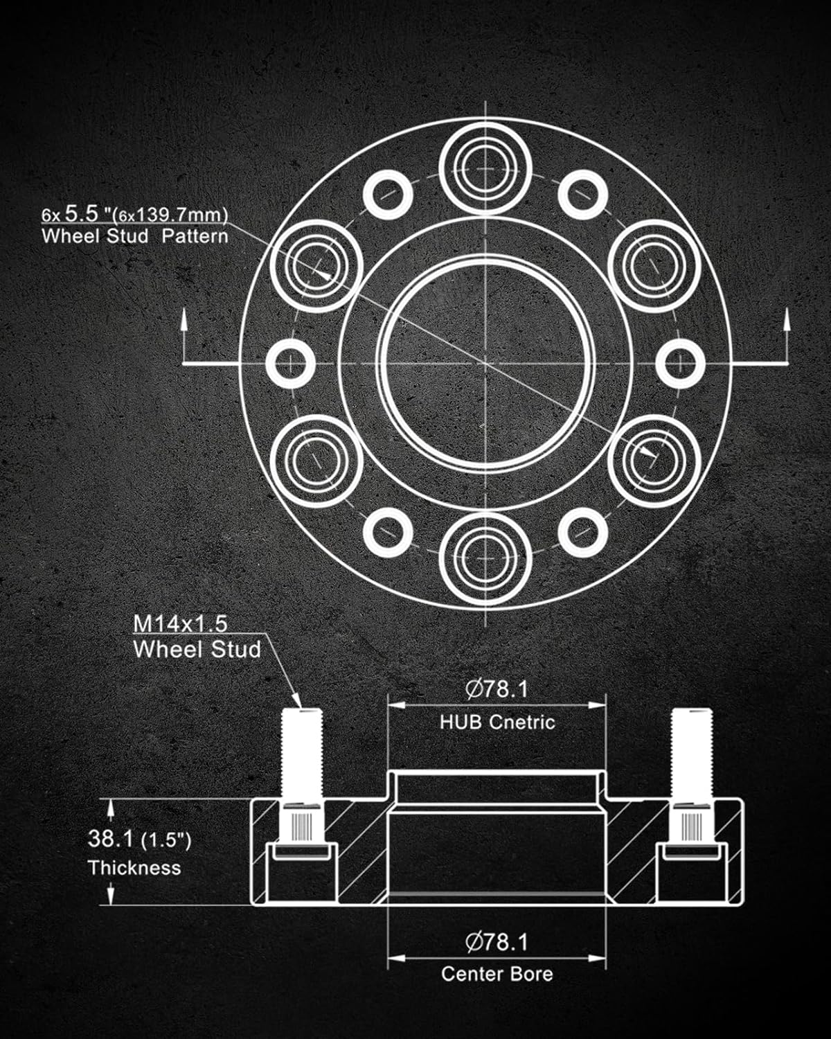 EVIL ENERGY 6x5.5 Wheel Spacers for Chevy Silverado GMC Sierra 4PCS (1.5" /2.0")