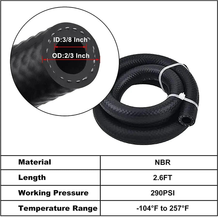 EVIL ENERGY Baffled Oil Catch Can Breather Filter with 1/2 Fuel Hose Line Rubber SAE 30R7 217PSI Universal