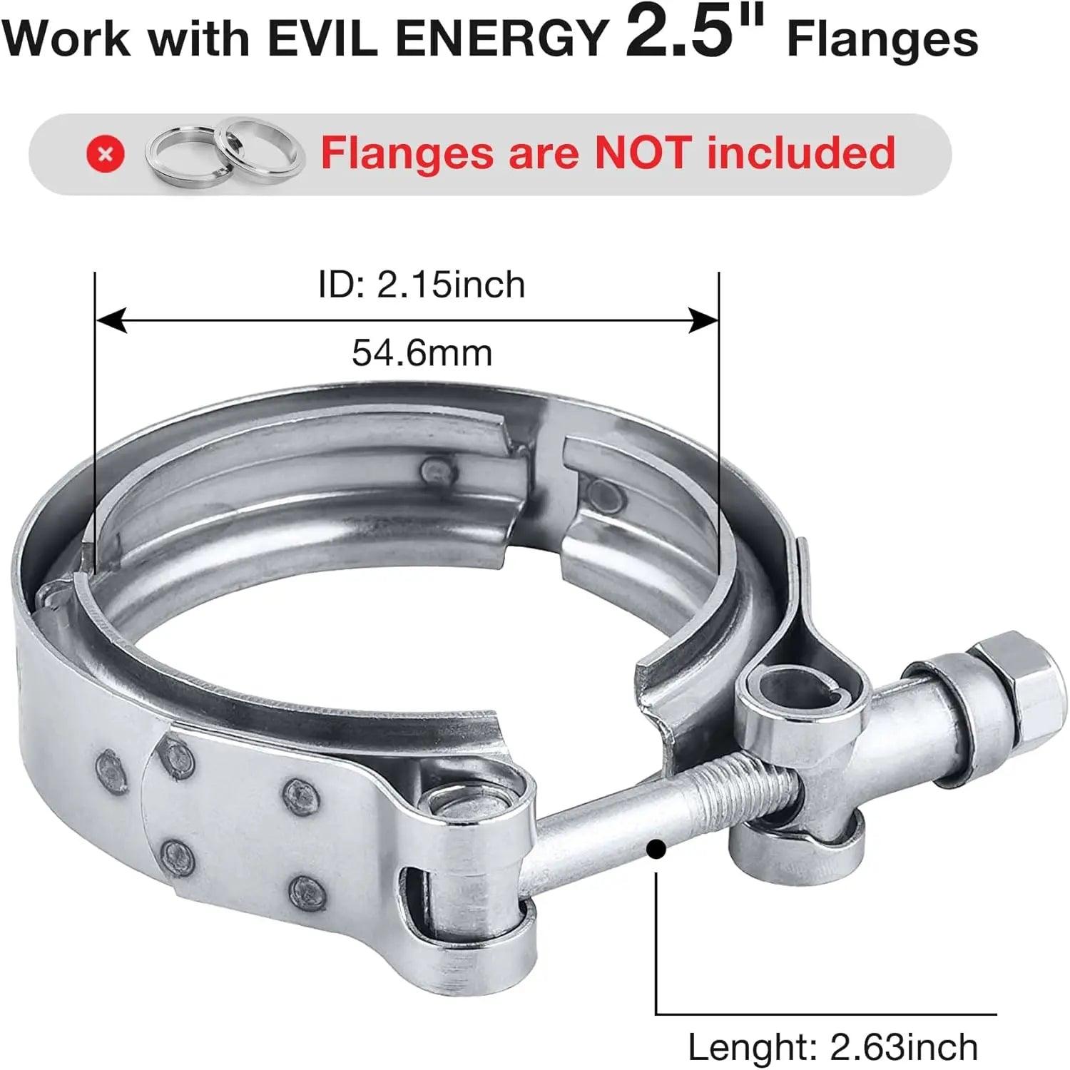 EVIL ENERGY EVIL ENERGY 2.5 /3.0 Inch V Band Clamp for Flange Kit Stainless Steel  (No flanges)