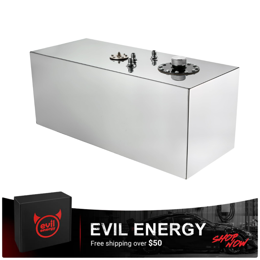 EVIL ENERGY 19 Gallon Fuel Cell Gas Tank Aluminum with Level Sender Street Drift Black