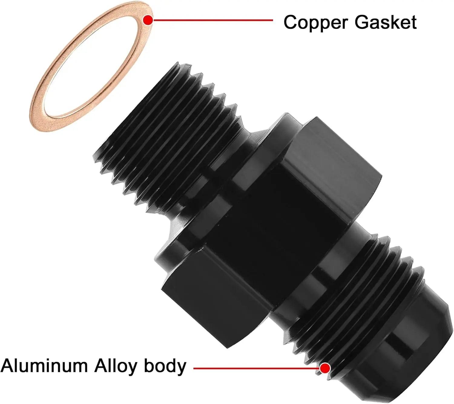 EVIL ENERGY EVIL ENERGY 6AN Male to 1/4" NPSM Transmission Cooler Fitting Adapter Aluminum Fits TH350 TH400 4L60E 700R4 200-4R TR6060 AOD 4R100 4R70W C5