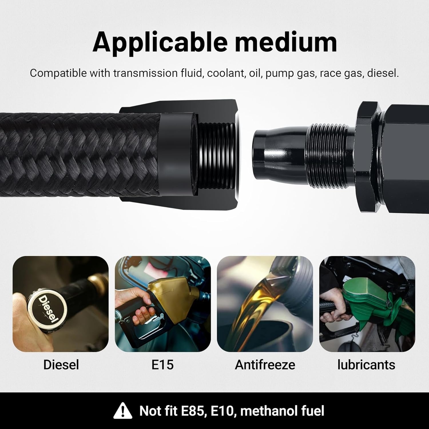 EVIL ENERGY 4/6/8/10AN CPE Fuel Line Kit Black Nylon Braided Fuel Hose Fitting Kit 20FT/25FT