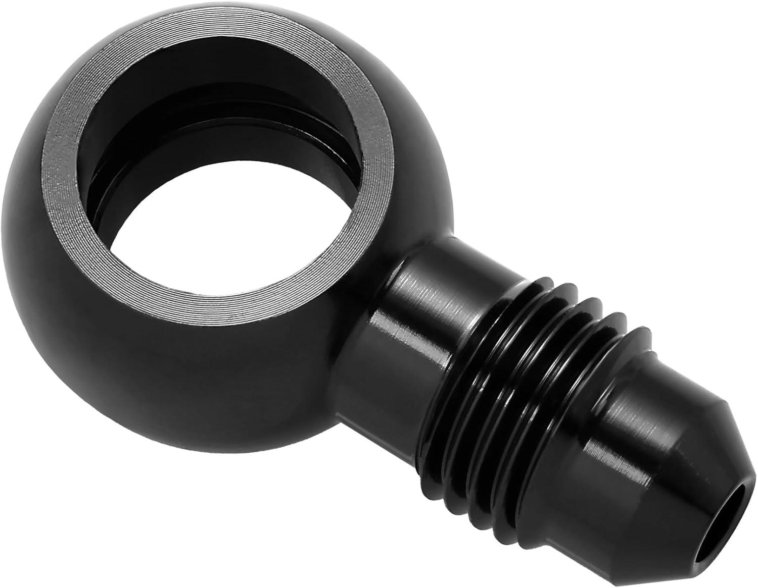 EVIL ENERGY Fuel Banjo Fitting Banjo Hole to AN Male Flare Adapter Fitting Aluminum Black