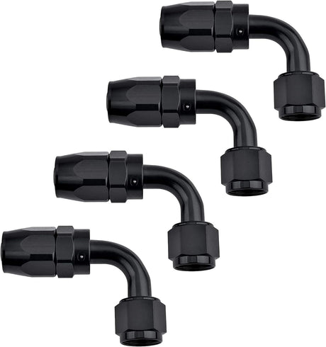 EVIL ENERGY AN Hose End Fitting 90 Degree Swivel Aluminum Black (4/6/8/10/12AN)