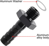 EVIL ENERGY Male to Hose Barb Fuel Oil Pump Inlet Straight Fitting Barb Fitting Bare with Aluminium Washer