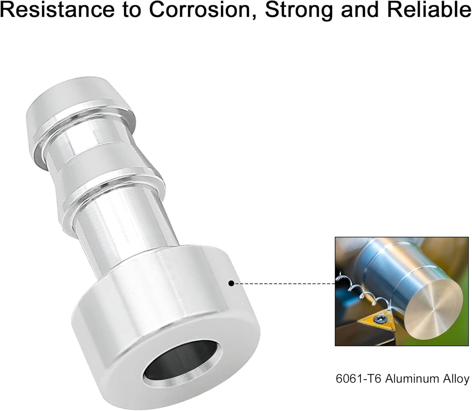 EVIL ENERGY Weld On Hose Barb Tail Nipple On Bung Fitting Adapter Natural Aluminum 2PCS