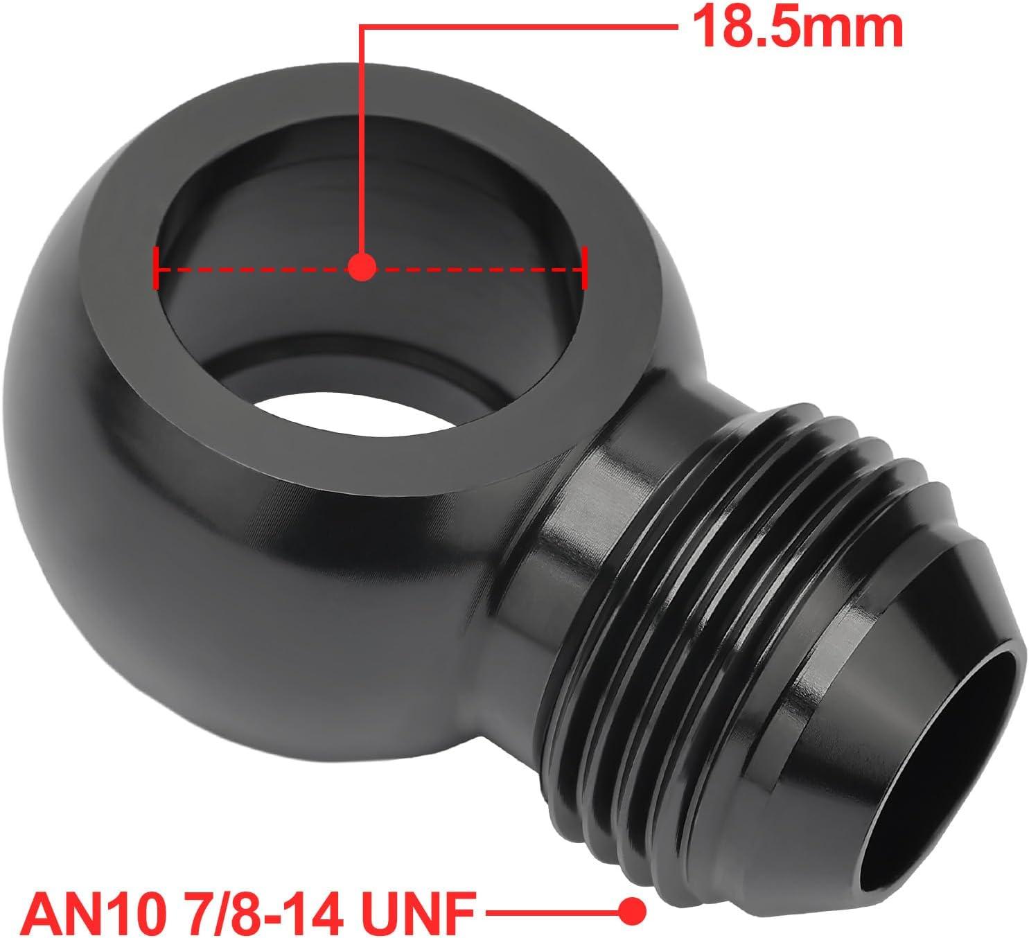 EVIL ENERGY Fuel Banjo Fitting Banjo Hole to AN Male Flare Adapter Fitting Aluminum Black