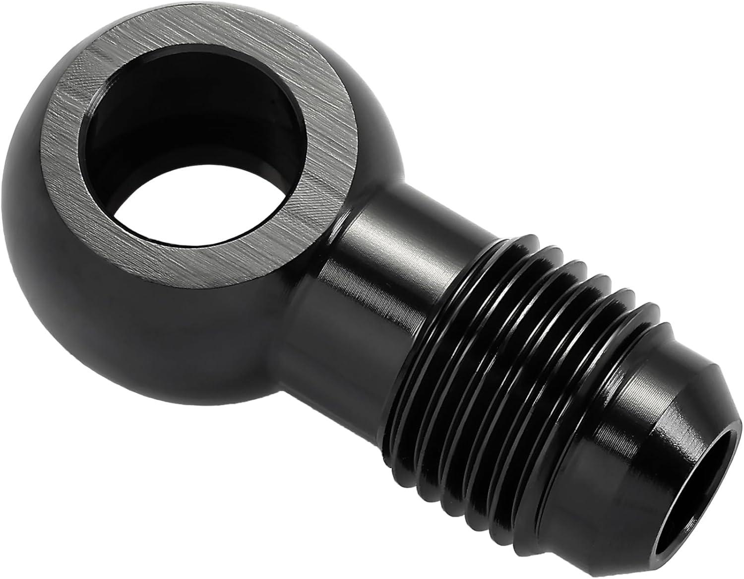 EVIL ENERGY Fuel Banjo Fitting Banjo Hole to AN Male Flare Adapter Fitting Aluminum Black