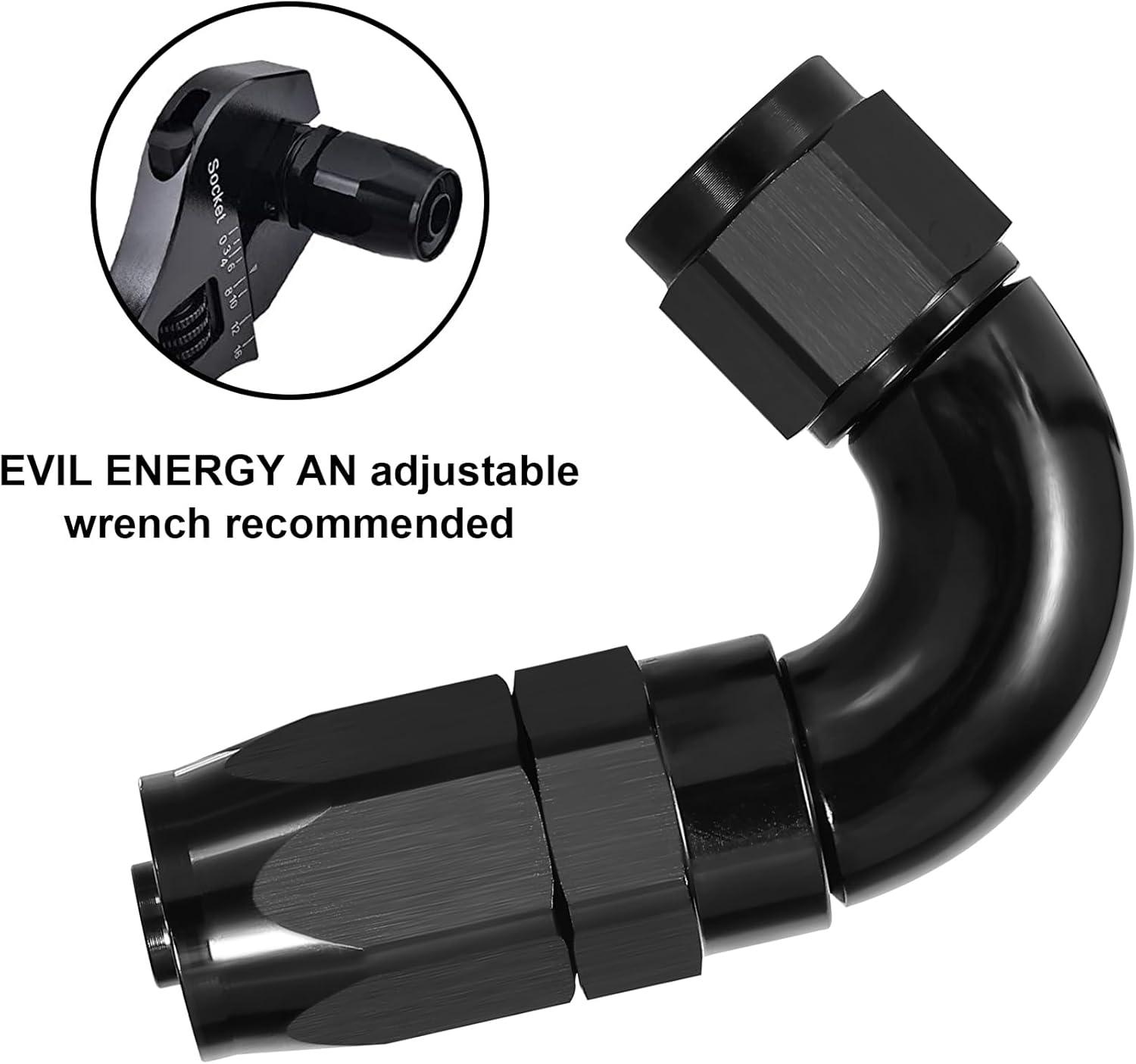 One Piece Full Flow Hose End Fitting Swivel For CPE Braided Hose (4/6/8/10/12AN)|EVIL ENERGY