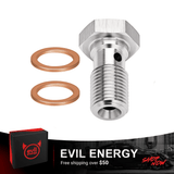 EVIL ENERGY Stainless Steel Brake Line Fitting Adapter with polished finish