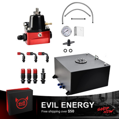 EVIL ENERGY EFI Returnless Fuel System kit-Fuel Cell Gas Tank with Fuel Pressure Regulator Adjustable 30-70PSI