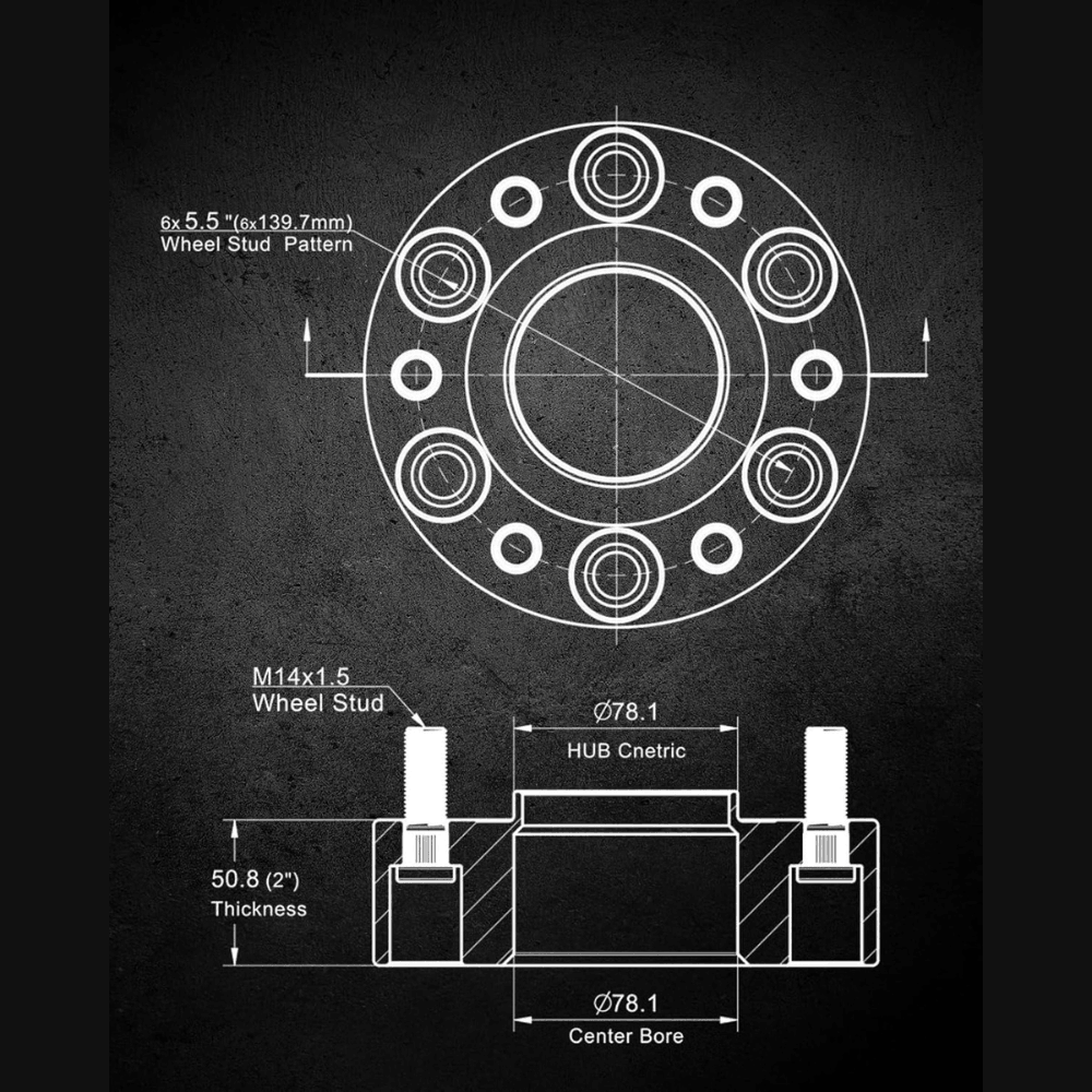 6x5.5 Wheel Spacers for Chevy Silverado[2.0Inch]