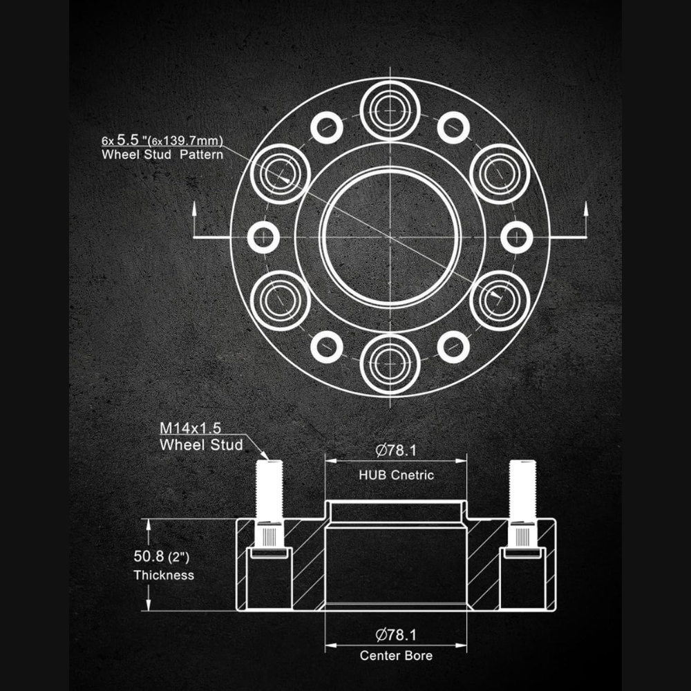 6x5.5 Wheel Spacers for Chevy Silverado[2.0 Inch]