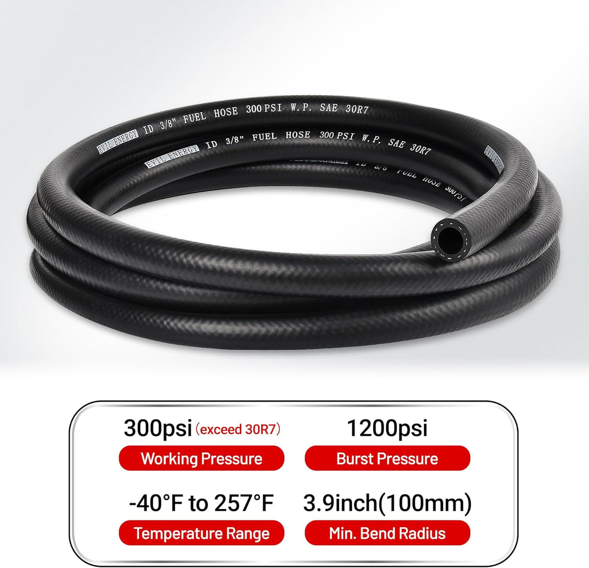 EVIL ENERGY Fuel Hose Push Lock Line NBR Rubber SAE 30R7 5-25FT