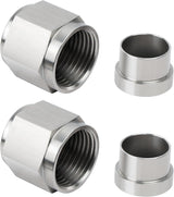 EVIL ENERGY AN Female Hardline Tube Nut & Sleeve Fitting For Alloy Tubing 2PCS