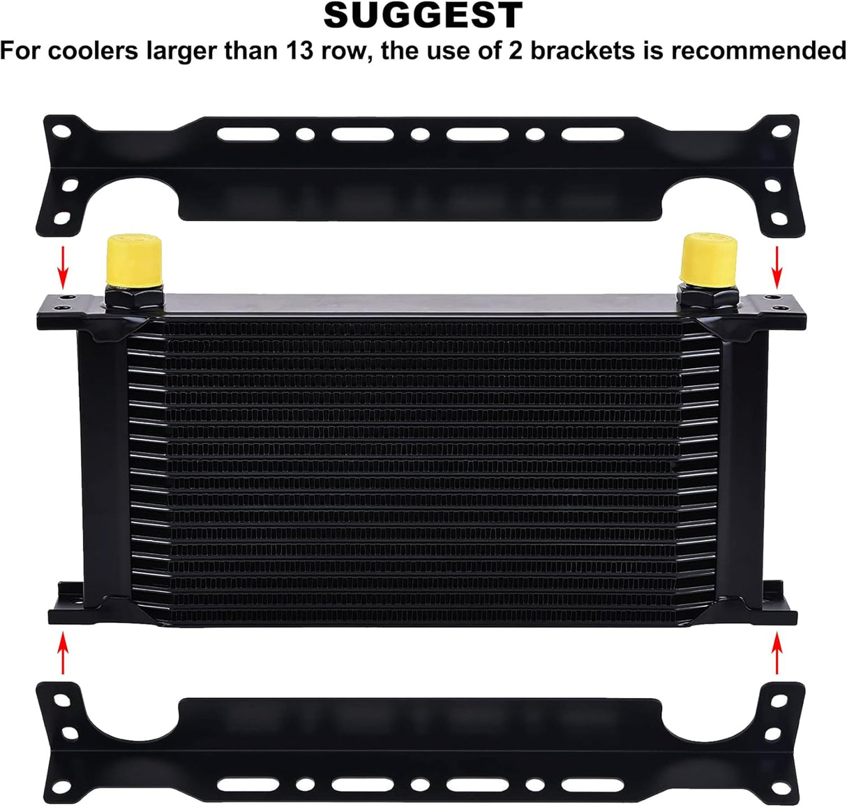 EVIL ENERGY Oil Cooler Mounting Bracket Kit Universal  Aluminum Alloy Black (13-13.4 inch)