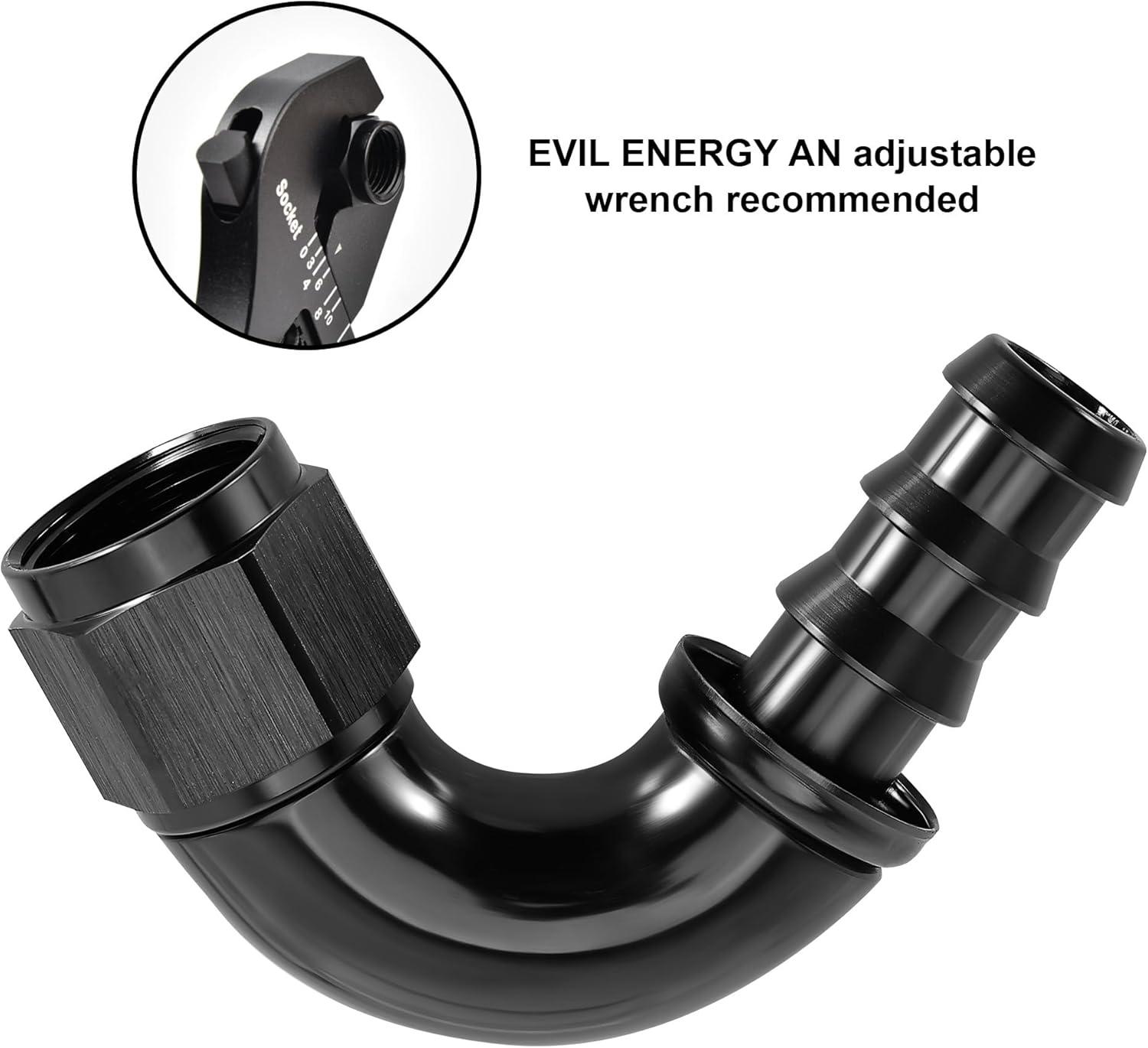 Push Lock Fitting One Piece Full Flow Hose End (4/6/8/10/12AN)|EVIL ENERGY