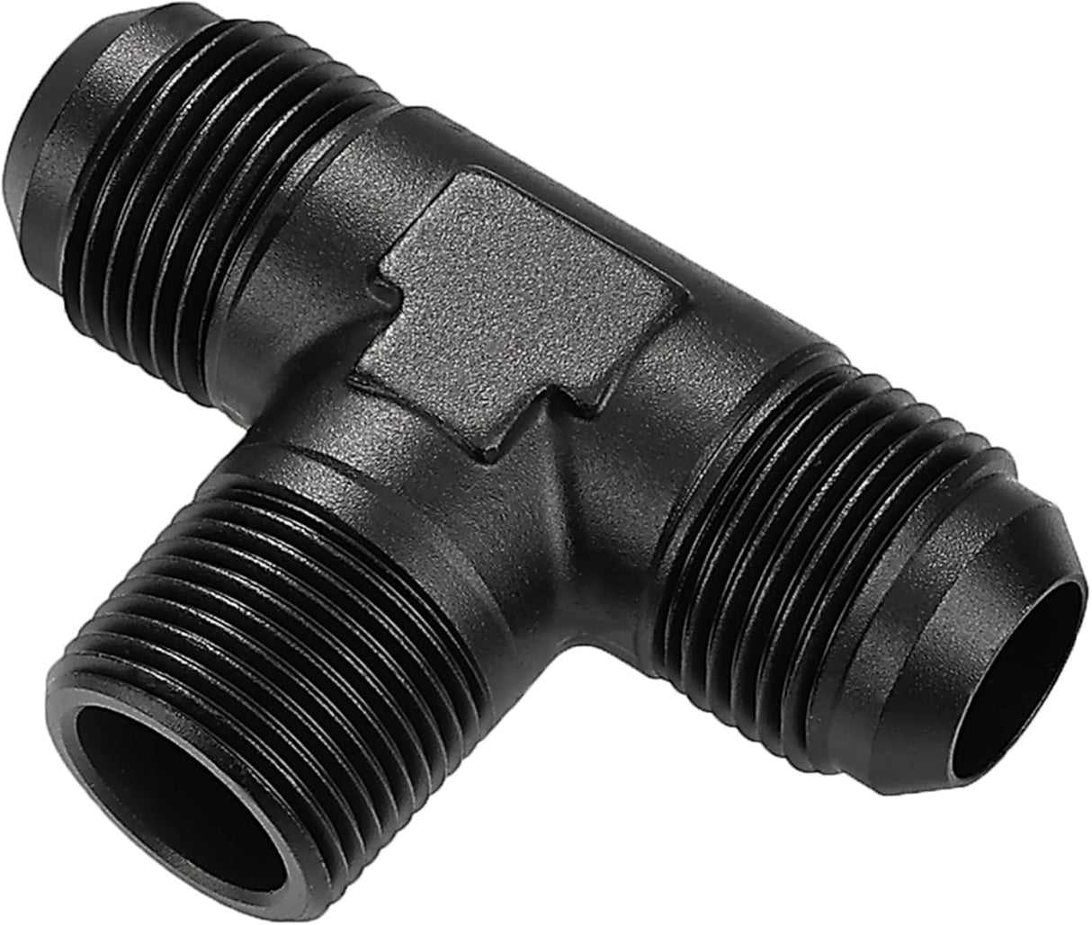 EVIL ENERGY AN Tee Male Flare to NPT on Side Branch T Fitting Adapter Aluminum Black