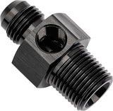 EVIL ENERGY AN to NPT with 1/8 NPT Gauge Port Fuel Pressure Take Off Fitting Adapter Aluminum