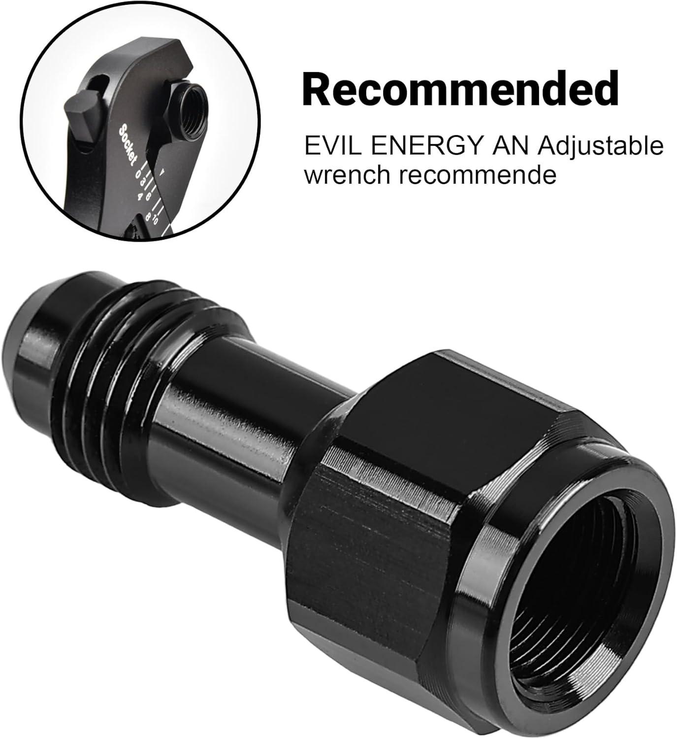 EVIL ENERGY AN Extender Female to AN Male Extension Fitting Adapter Aluminum (4/6/8/10/12AN)