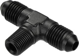 EVIL ENERGY AN Tee Male Flare to NPT on Side Branch T Fitting Adapter Aluminum Black