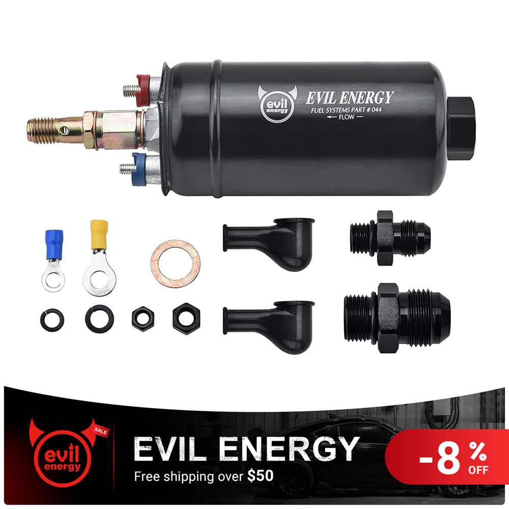 EVIL ENERGY External Inline Fuel Pump Electric 300LPH High Flow 12V Universal