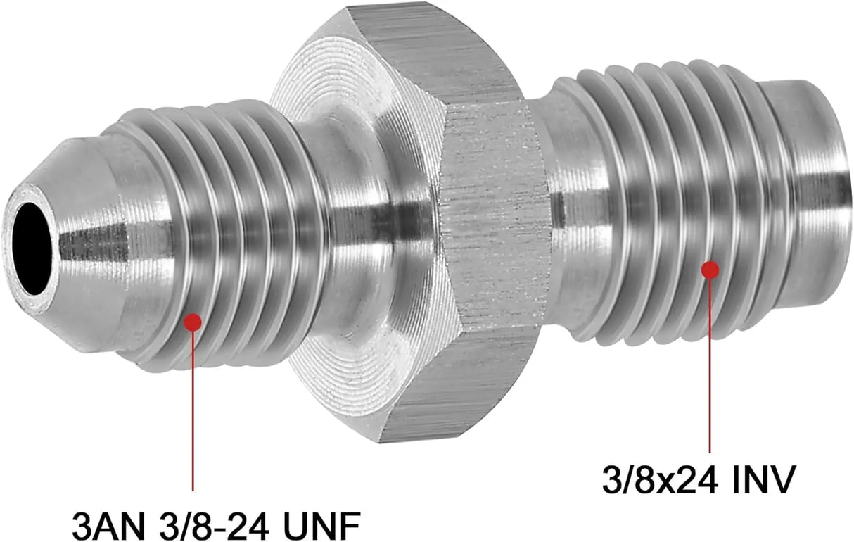 EVIL ENERGY EVIL ENERGY 3AN Male to 3/8x24 Inverted Flare Brake Thread Fitting Adapter Straight