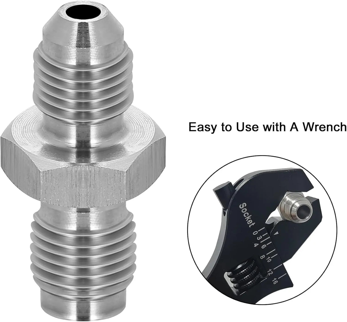 EVIL ENERGY EVIL ENERGY 3AN Male to 3/8x24 Inverted Flare Brake Thread Fitting Adapter Straight