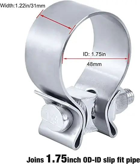 5 Butt Joint Exhaust Clamp 304 Steel Exhaust Band for 5 inch OD exhaust  pipes