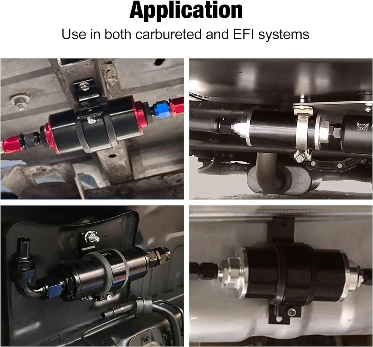 Inline Fuel Filter with 6AN 8AN 10AN Adapter&Bracket Universal 10/30/40/100 Micron|EVIL ENERGY