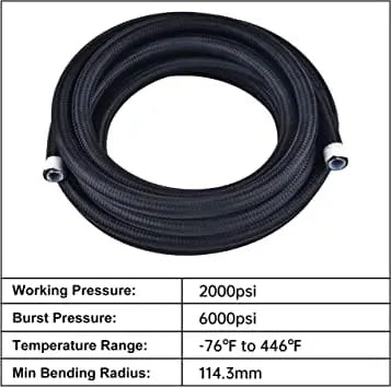 Cohline E10-resistant fuel line hose with 10 mm inner diameter and steel  braiding 2134.01.0800