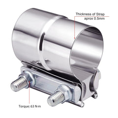 Evilenergy EVIL ENERGY 2/2.25/2.5/3/4 Inch Exhaust Clamp Lap Joint Band Clamp Stainless Steel 2PCS