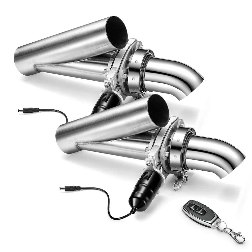 Evilenergy 3" Electric Exhaust Cutout Dual Flaps Valve Kit