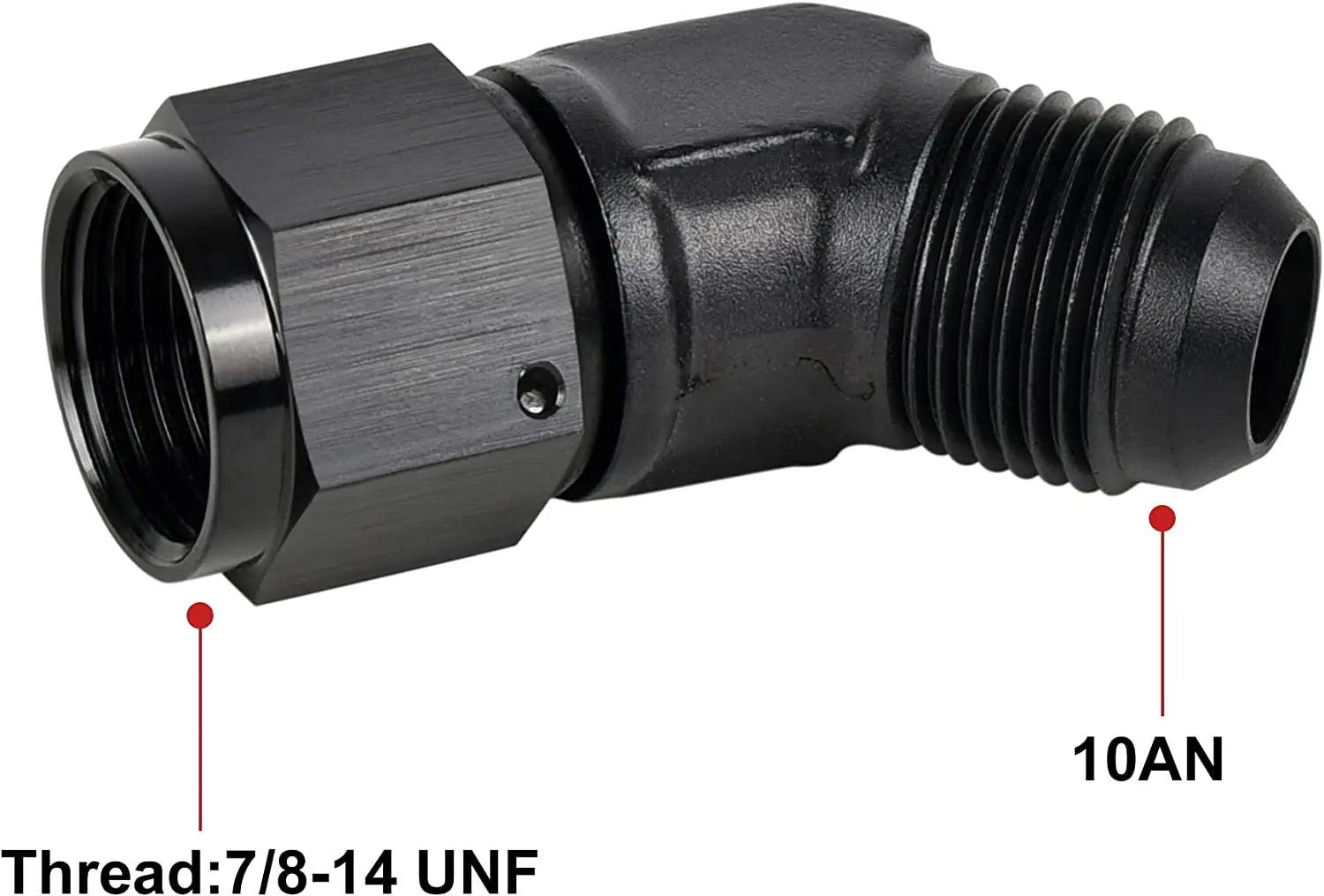 Evilenergy EVIL ENERGY 3/4/6/8/10AN Female to AN Male Flare 45 Degree Swivel Fitting Adapter Aluminium Black